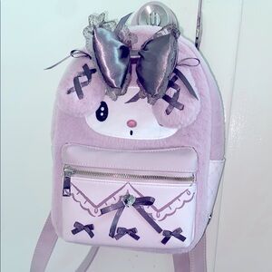 Purple and White Kawaii Backpack with Corset Lacing